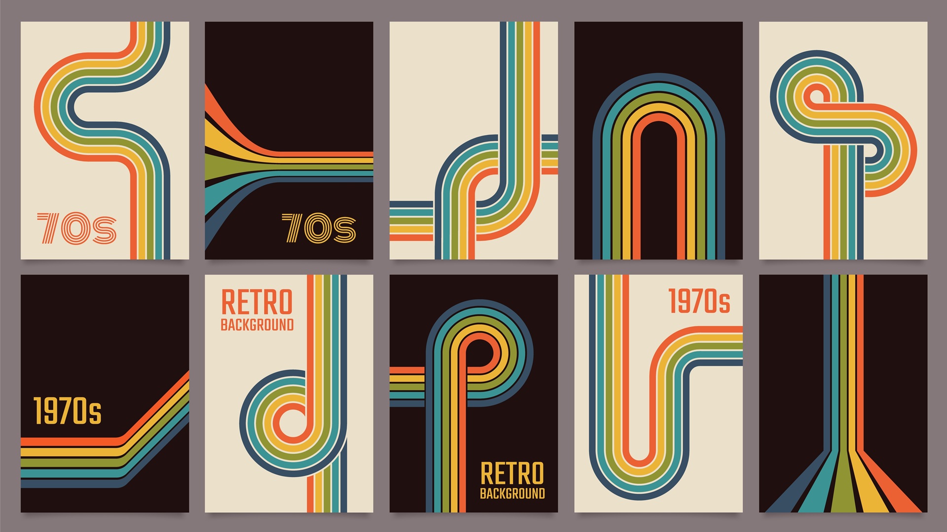 Grafikdesign im 70er-Stil mit Linienmustern | VHS digitalisieren