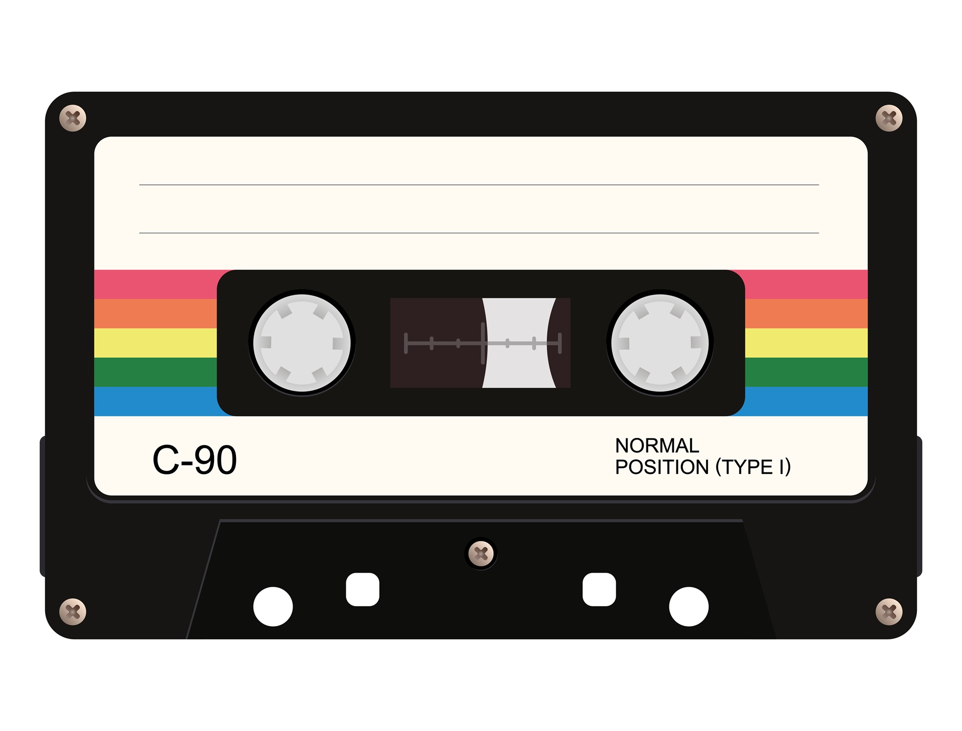 Bunte Audiokassette im Retro-Stil | VHS digitalisieren  